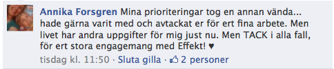 FB-kommentar om Effekt